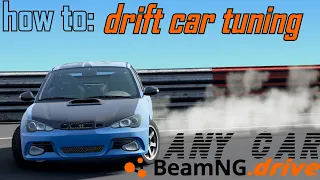 how to make and tune a drift car in Beam.NG. with suspension tuning