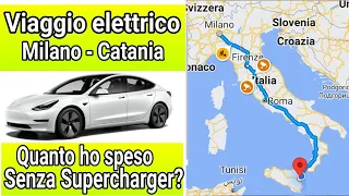 Viaggio elettrico Milano Catania #autoelettrica #viaggioelettrico #electrictravel #tesla @tesla