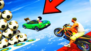 FRANKLIN SHINCHAN and CHOP TRIED IMPOSSIBLE LONGEST CURVY TUNNEL MEGA RAMP PARKOUR CHALLENGE GTA 5