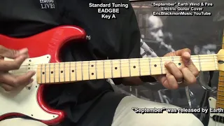 SEPTEMBER Earth Wind & Fire Electric Guitar Cover - LESSON LINK Below @EricBlackmonGuitar