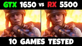 RX 5500 XT vs GTX 1650 | 1080p 10 Games Tested 2019