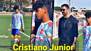 Cristiano Ronaldo jr after Manchester United Academy training.