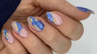 Marble effect nails using CND shellac / watch me work