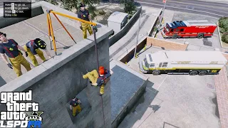 GTA 5 Firefighter Mod New Tripod Hoist Rescue Training For High Angle Rescues (LSPDFR Fire Callouts)