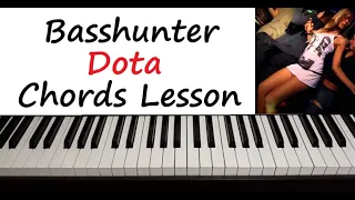 Basshunter - " Dota " Piano Chords Lesson Tutorial Very Easy ( Ricardo Milos Theme ) How To Play