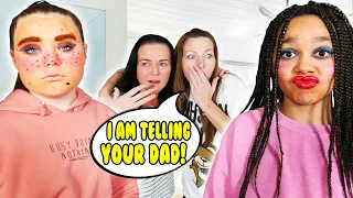 WE DID OUR MAKEUP HORRIBLY TO SEE HOW OUR MUM'S WOULD REACT!!