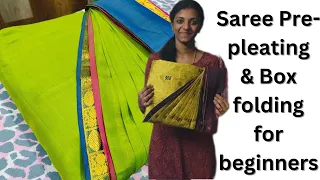 Silk Saree Pre pleating For Beginners 🔥😊 | Box Folding & Easy techniques in Tamil😃 | #saree #home