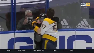 Dante Fabbro and Yanni Gourde Fight | Nashville Predators vs Tampa Bay Lightning 1-30-21