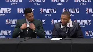 Damian Lillard & CJ McCollum Postgame Interview - Game 7 | Nuggets vs Blazers | 2019 NBA Playoffs