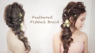 ［新娘髮型］羽毛魚尾側辮髮型  Feathered Fishtail Braid For Long Hair