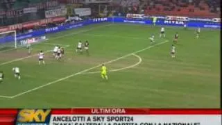 Milan - Reggina  1-1  7-2-2009 Highlight    "Caressa"