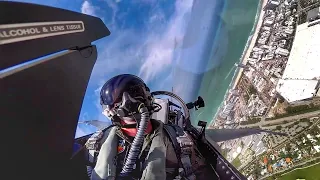 Miami Airshow - F-16 Demo  (w/Cockpit Audio) - Forward and Rear Facing Video