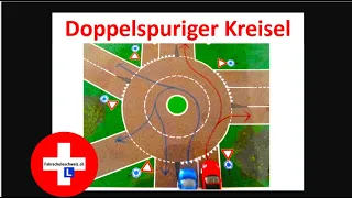 Doppelspuriger Kreisverkehr by Fahrschule Schweiz