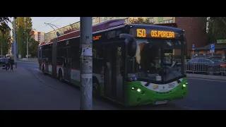 Poland, Lublin, trolleybus 150 ride from Krzemieniecka to Plac Litewski