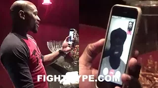MAYWEATHER FACETIMES 50 CENT WHILE WATCHING POWER; GIVES HIM MCGREGOR TRAINING CAMP UPDATE