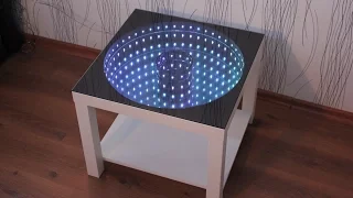 столик с 3D подсветкой бесконечного зеркала infinity mirror led