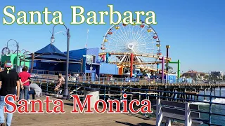 Las Playas en Santa Barbara y Santa Monica California USA.