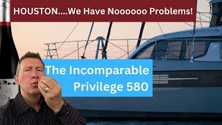 Privilege 580 catamaran: Review, ideas, wine and art. A very civilized 35 minutes.