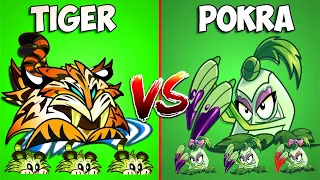 POKRA vs TIGER GRASS - Who Will Win? - PvZ 2 Plant Vs Plant