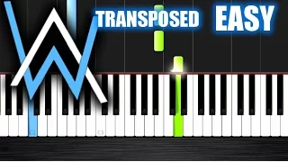 Alan Walker - Faded - EASY Piano Tutorial (Transposed) by PlutaX