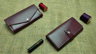 Женский кожаный кошелек своими руками.Making leather wallet.Leather wallet #женскийкошелек