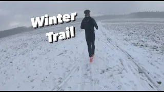 Trail run on the one day with snow in Netherlands