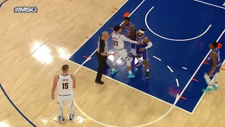 TEMPERS FLARE: Nikola Jokic and Marcus Morris get into it