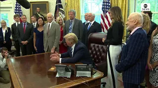 Trump meets with astronauts, families for 50th anniversary of Apollo 11