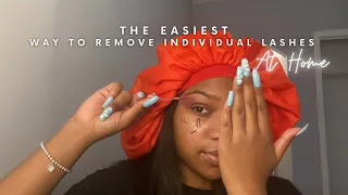 Easiest Way To Take Off Individual Lashes At Home Without Lash Remover | Painless Lash Removal