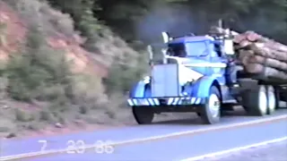 David Hull's 1958 Kenworth Climbing Gregg's Hill, Loaded With Logs in 1986