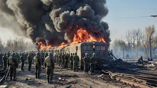 The train carrying 100 tanks and 2000 US troops was destroyed by Russia before arriving in Ukraine