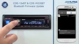 Alpine CDE-13xBT & CDE-W235BT Firmware Update via Bluetooth with Android Smart Phones