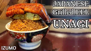 Enormously go viral on social media in Japan! Grilled EEL, UNAGI & EEL skewers in Izumo Tokyo