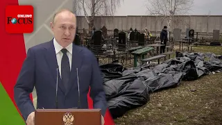 Wirre Propaganda-PK: Putin bezeichnet Butscha-Massaker als "Fake"