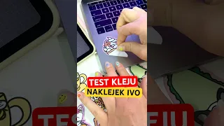 🆘TEST NAKLAJEK! Kawaii kotek😎#ivoadventures #art #diy #testujemy #naklejki #test #macbook #shorts