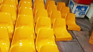 Fiberglass chair manufacturing using contact and compression molding method