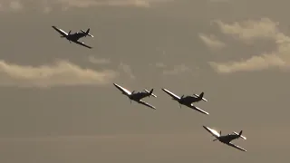 Amazing Spitfires and Hurricane at Duxford Flying Finale 8/10/22