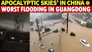 Guangzhou Skies Like ‘Hell’s Apocalypse’:Planes Forced to Land, Trucks Overturned, Factories Leveled