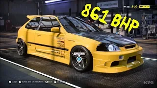 Need for Speed Heat - 861 BHP Honda Civic Type-R 2000 - Tuning & Customization Car HD