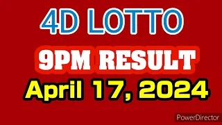 4D LOTTO RESULT 9PM DRAW APRIL 17, 2024 PCSO 4D LOTTO RESULT TODAY