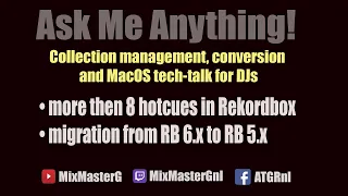 Rekordbox advanced. Ask me Anything conversion, collection management and MacOS tech-talk for DJs