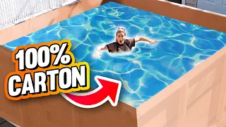 J'ai construit la plus GROSSE piscine en CARTON du monde! (en 24h) | DENYZEE