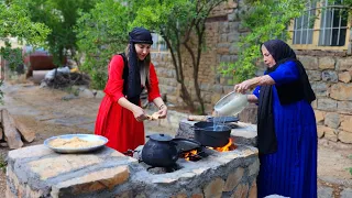 Cooking fried salmon in Iranian village style! Must see | Iran Village Life