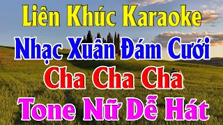 Liên khúc Karaoke Nhạc Xuân Cha Cha - Nhạc Đám Cưới Tone Nữ Dễ Hát