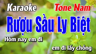 Karaoke Rượu Sầu Ly Biệt Tone Nam | Tone Vừa Dễ Hát