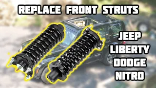 How To Replace Front Struts for Jeep Liberty Dodge Nitro 2007 2008 2009 2010 2011 2012 2013 2014