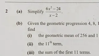 ECZ 2019 Mathematics Paper 2, Question 1-3