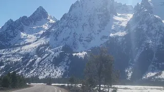 Too much snow for a hike? Just walk the roads at Grand Teton National Park.