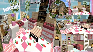 minecraft aesthetic starter house interior design tutorial in minecraft pocket edition🌸✨