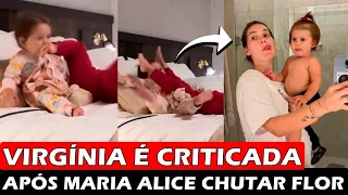 Favorita? Virgínia Fonseca é criticada após viralizar vídeo de Maria Alice chutando Maria Flor